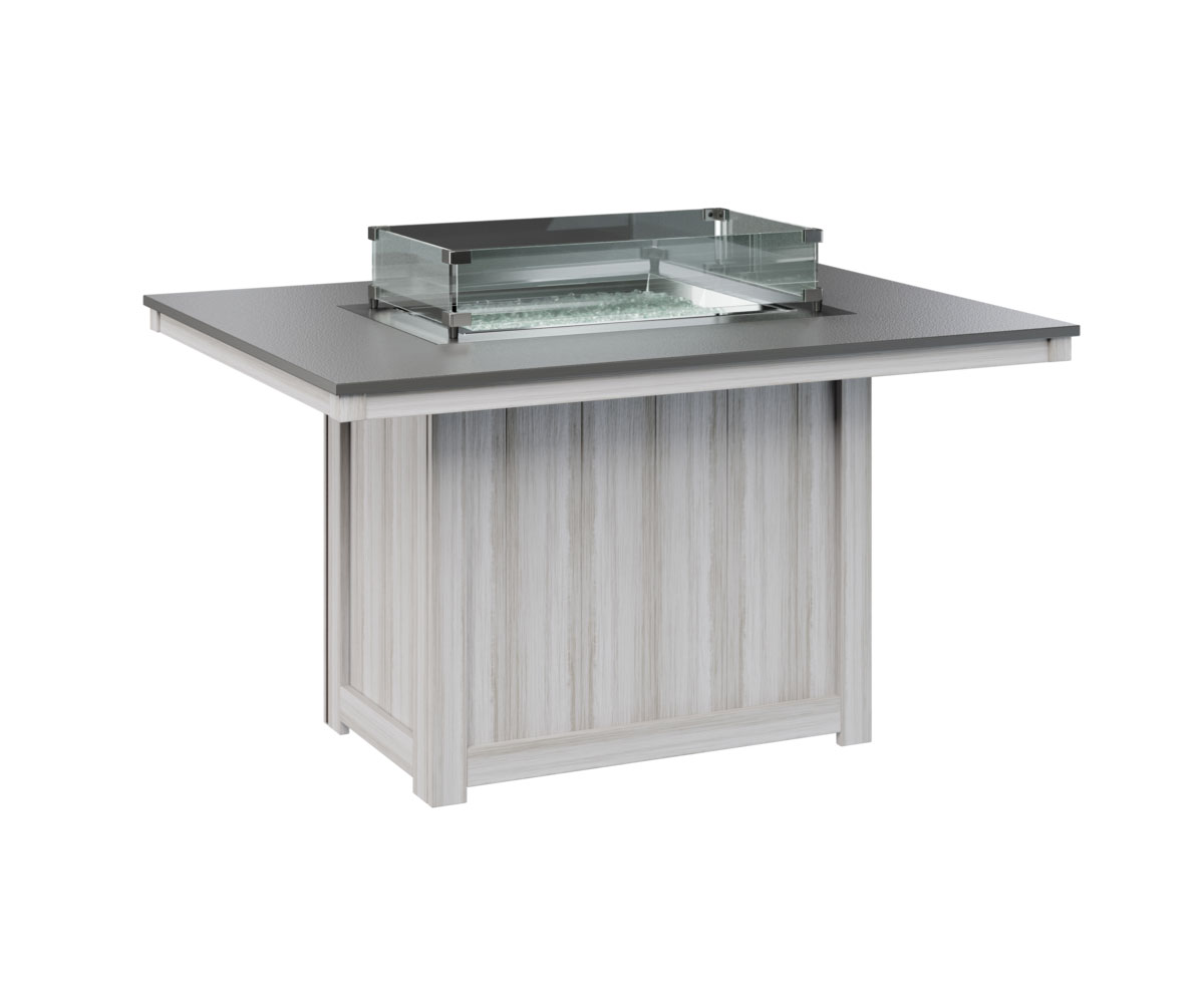 Donoma Poly-Top 42 x 54 Rectangular Dining Height Fire Table 