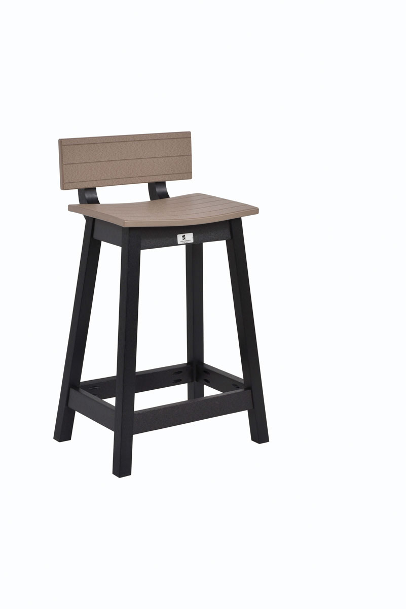 Outdoor Saddle Bar Stool with Optional Back Kit