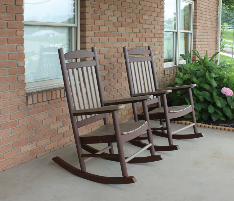 Porch Rocker in Weatherwood on Chocolate