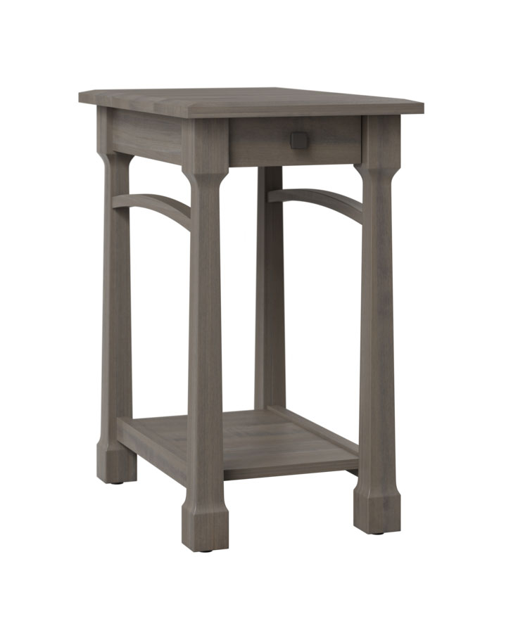 Alani Chairside End Table in Brown Maple with Classic Gray Finish