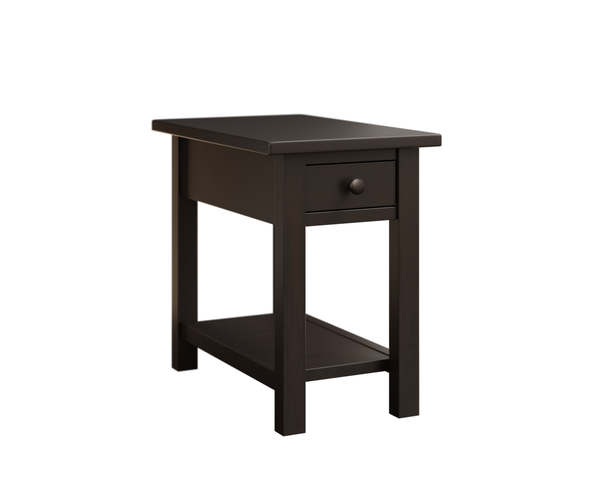 Krowndale Chairside Table in Brown Maple with Onyx Finish