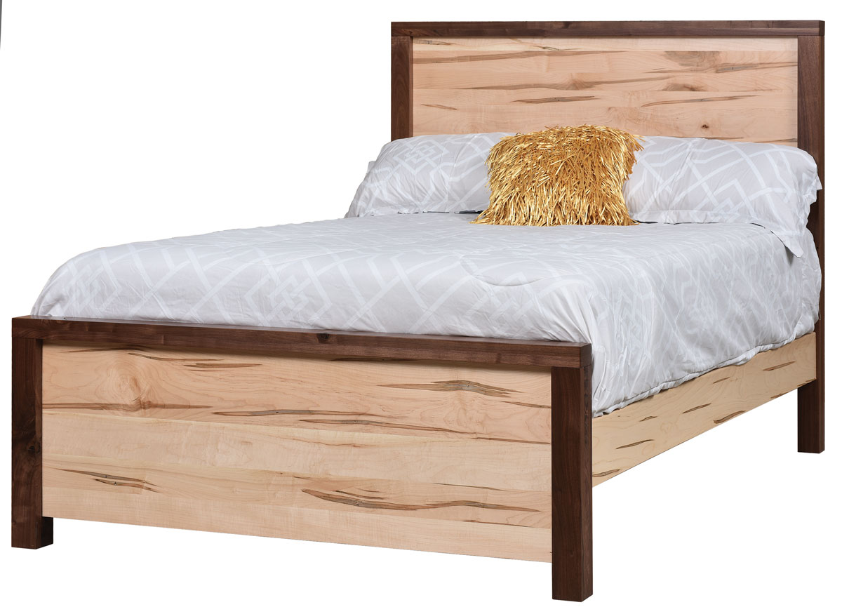 Kanata Panel Bed  in Shown Rustic Walnut/Wormy Maple with Natural Finish