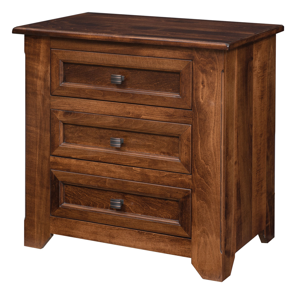 Savannah 3 Drawer Nightstand shown in Brown Maple with an OCS-117 Asbury Stain.
