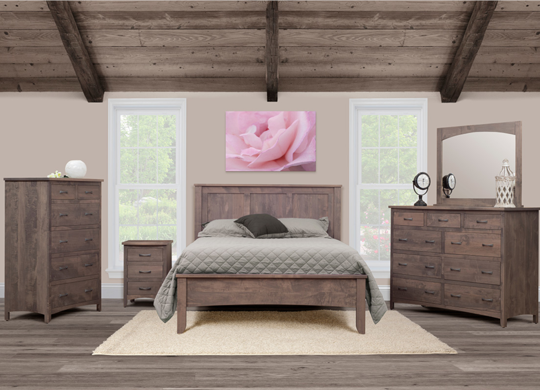 Roxbury Rustic Smooth Bedroom Collection