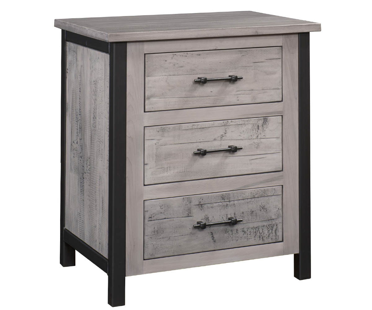 Structura Rustic Smooth 3-Drawer Nightstand