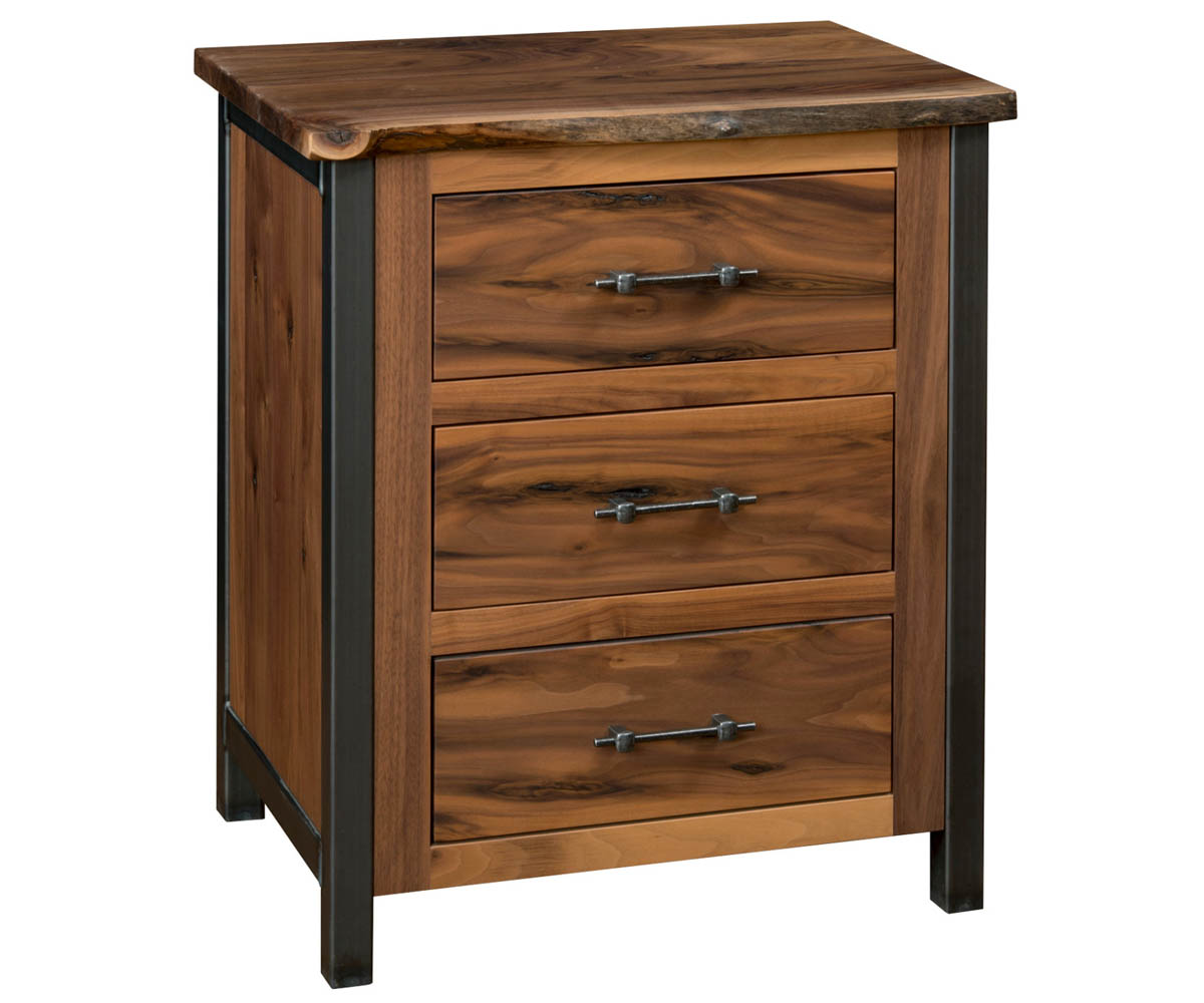 Structura Live Edge 3-Drawer Nightstand