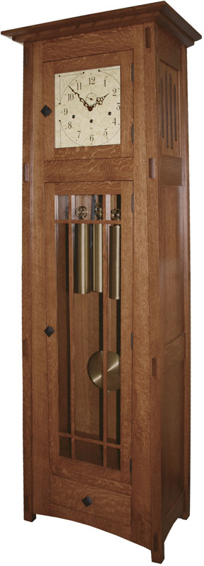 McCoy Mission Grandfather Clock in Quarter Sawn White Oak with