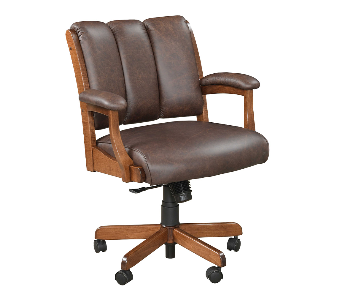 Edelweiss Arm Desk Chair with Channeled Back