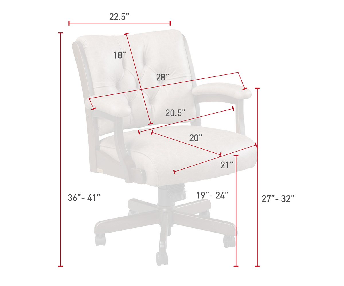 Edelweiss Arm Desk Chair with Tufted Back