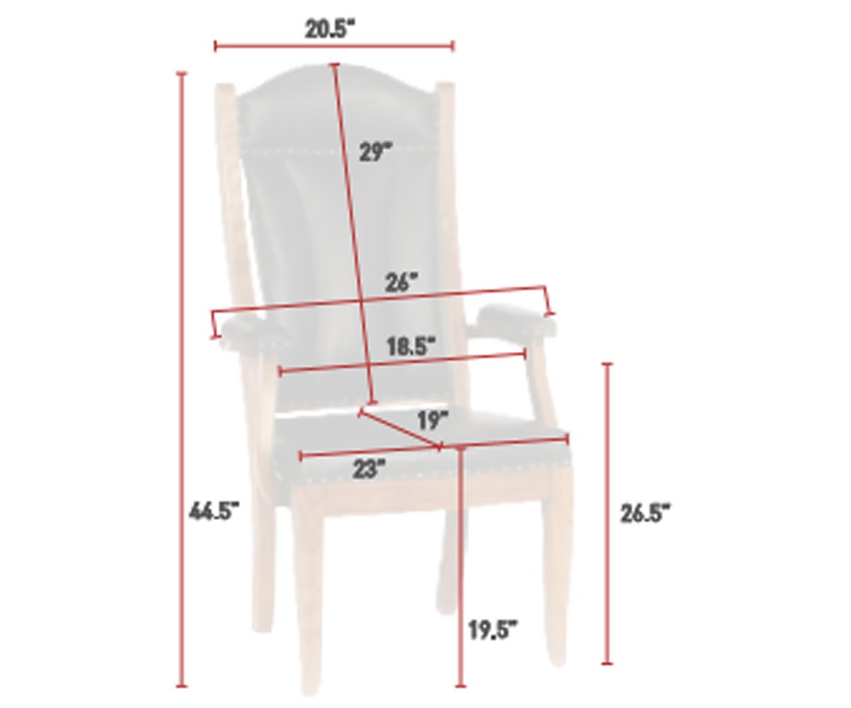 Client High Back Arm Chair Dimensions