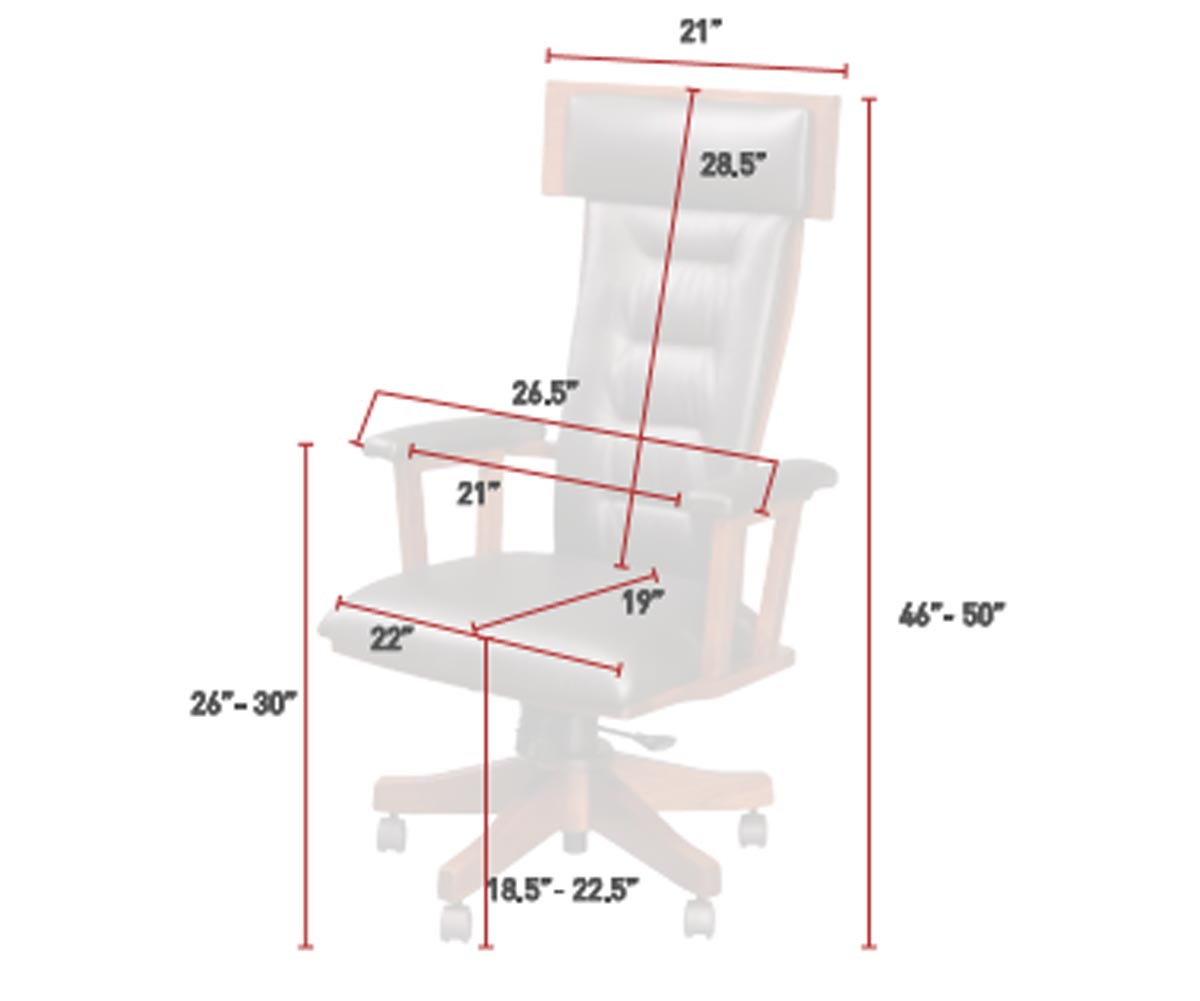 London Desk Chair Dimensions