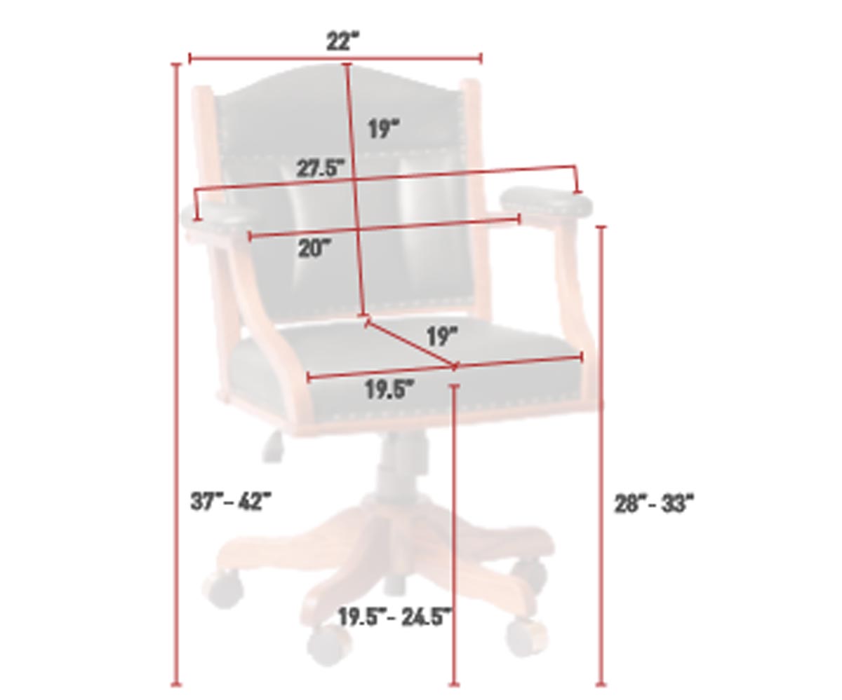 Low Back Arm Desk Chair Dimensions