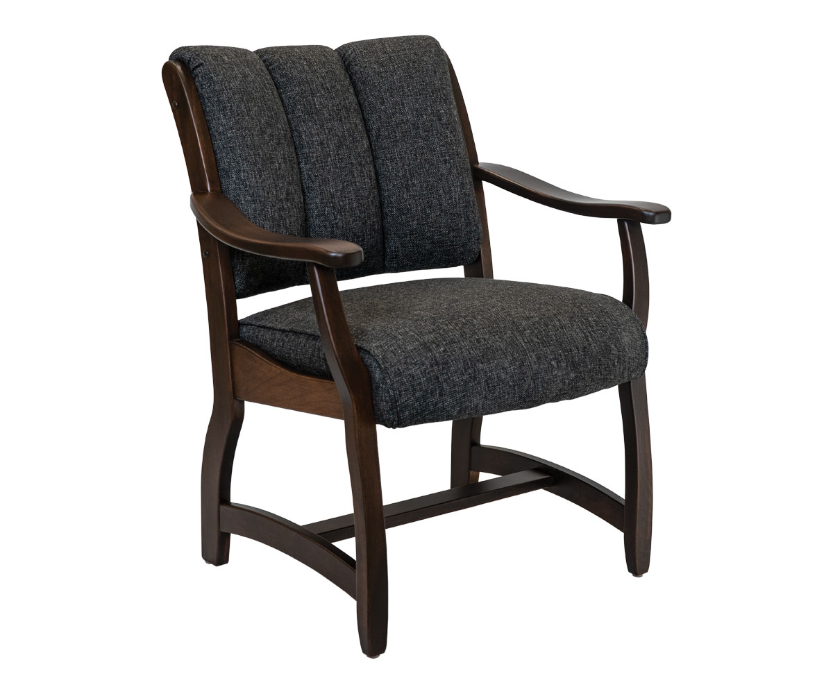 Midland Client Chair in Maple with Rich Tobacco Stain and 34-33 Smoke Fabric
