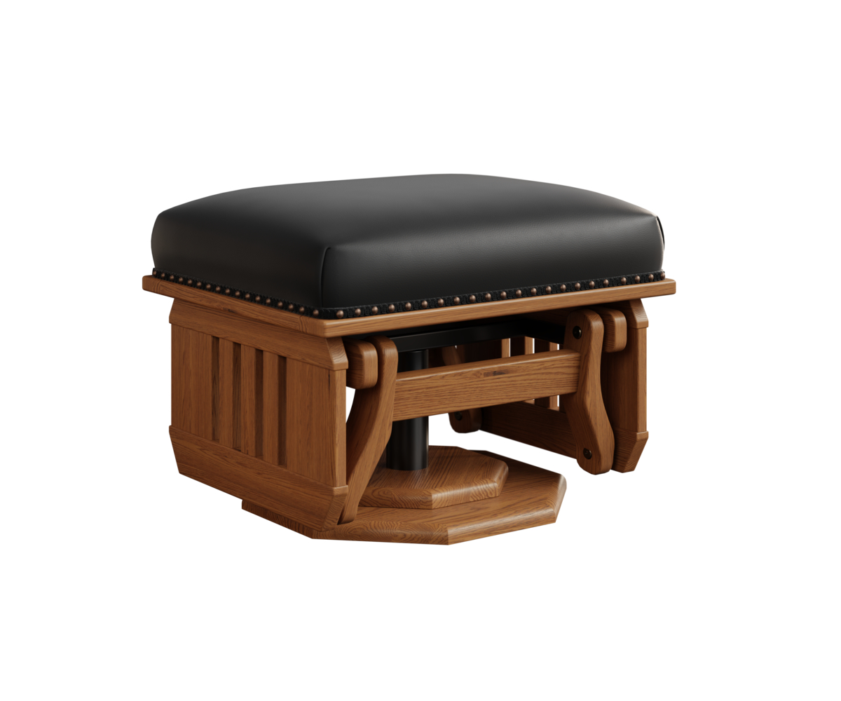 Mission Glider Ottoman with Platform Base and Slat Sides