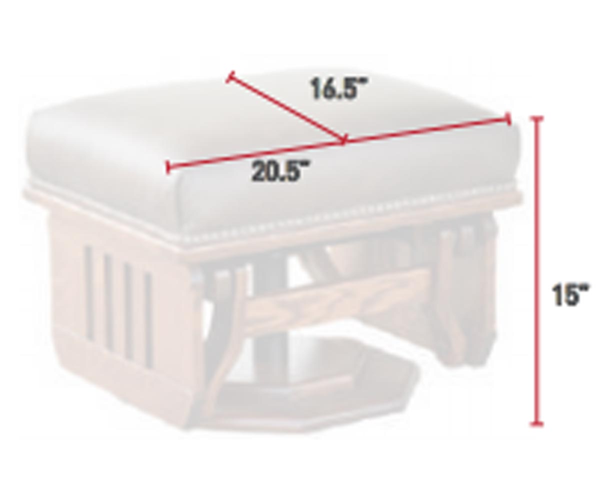 Mission Glider Ottoman with Platform Base Dimensions