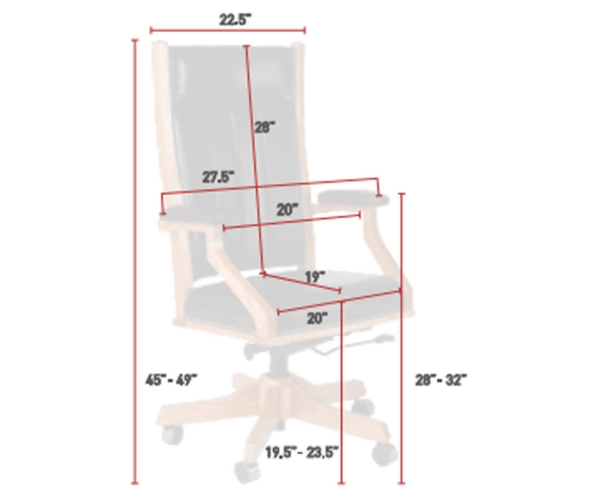 Mission Desk Chair Dimensions