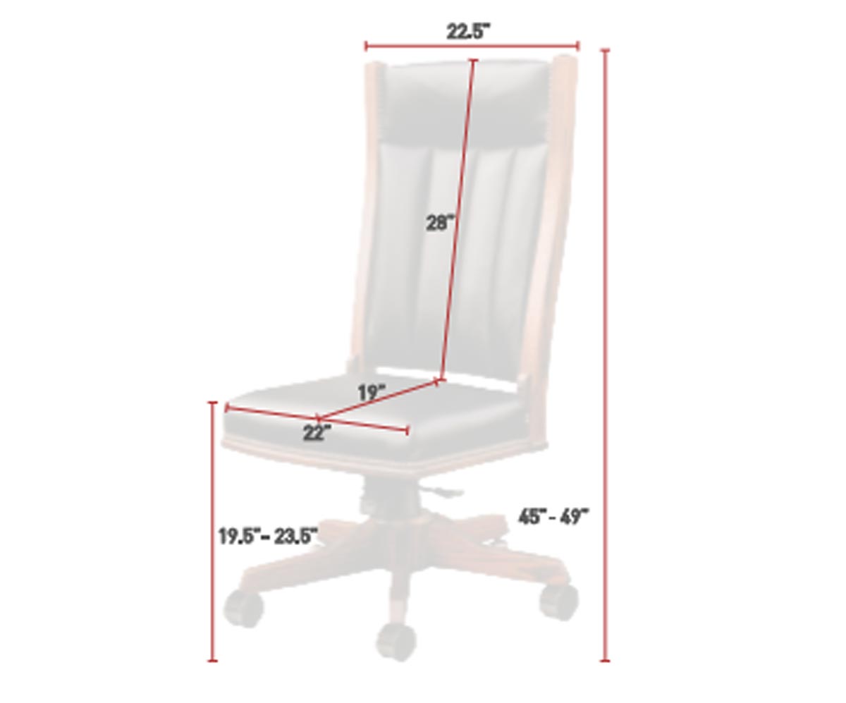 Mission Side Desk Chair Dimensions