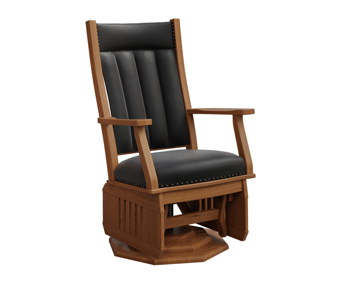 Mission Swivel Glider with Platform Base and Slat Sides