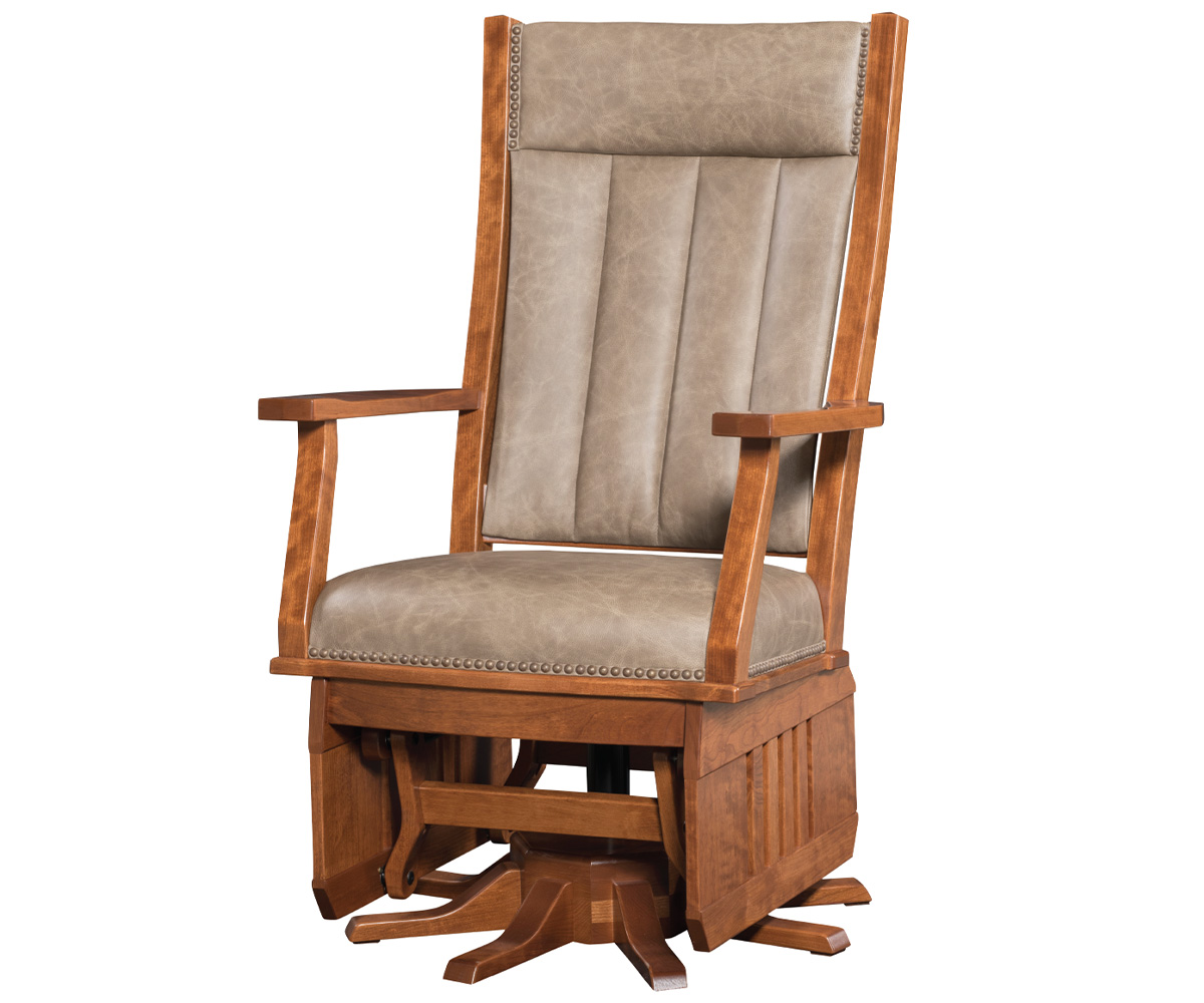 Mission Swivel Glider with 8 Leg Base and Slat Sides