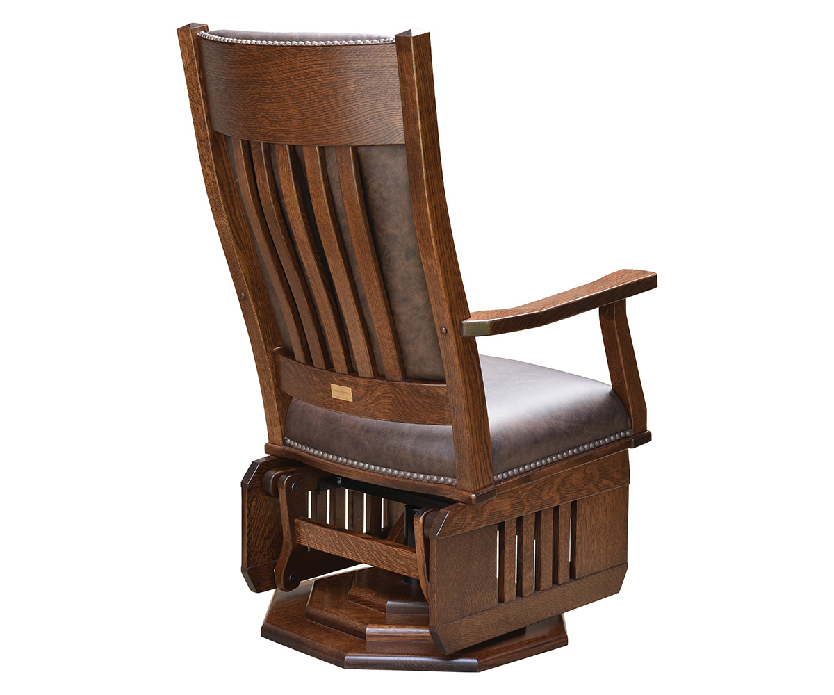 Mission Swivel Glider with Platform Base and Slat Sides