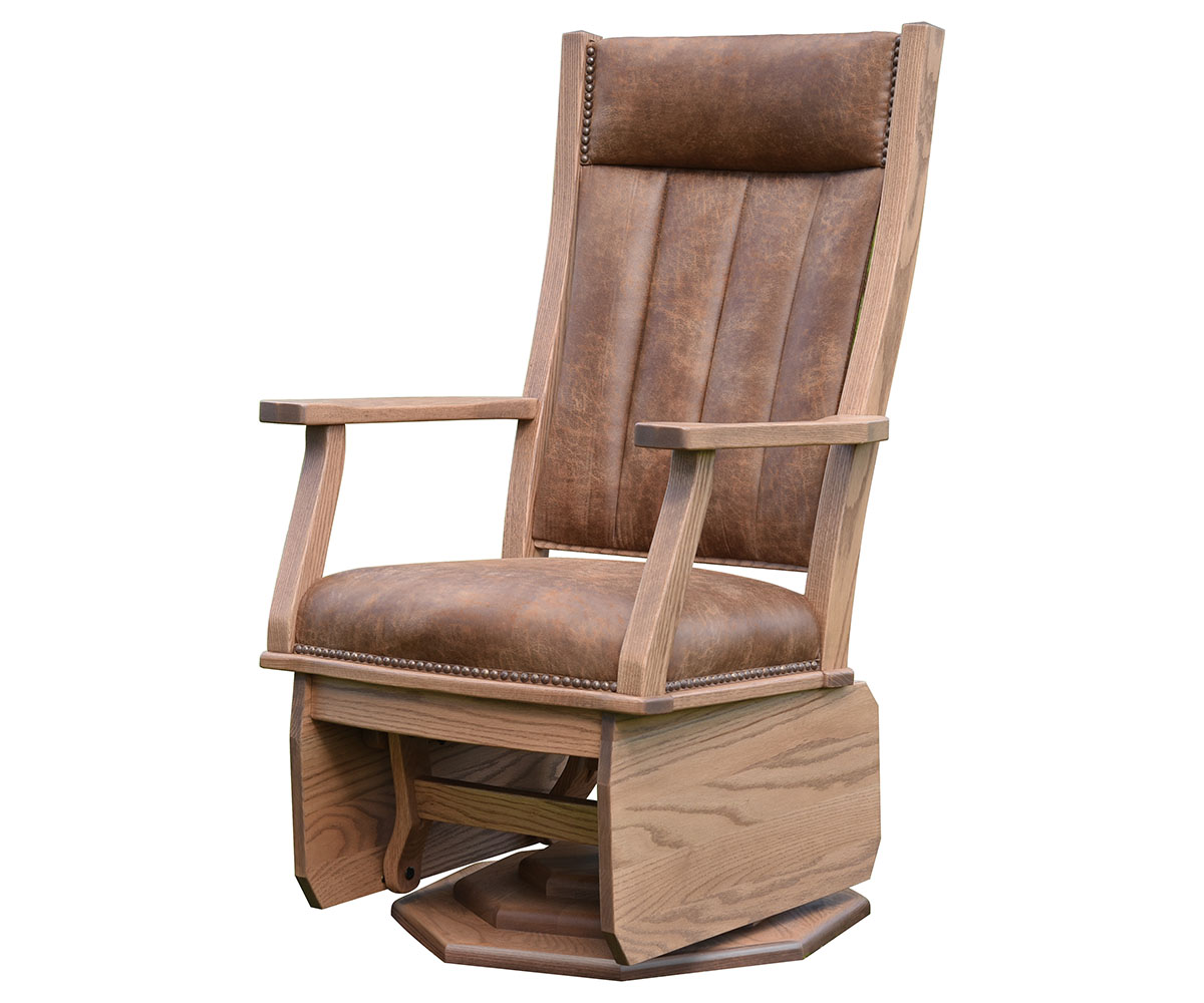 Mission Swivel Glider with Platform Base and Solid Sides