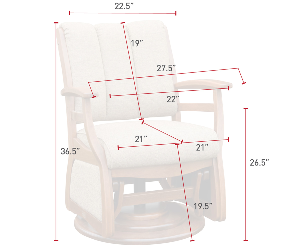 Sierra Low Back Swivel Glider Dimensions