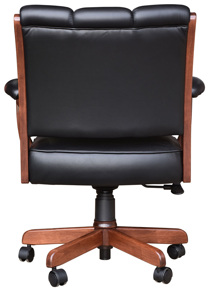 Edelweiss Arm Desk Chair in Leather Back View