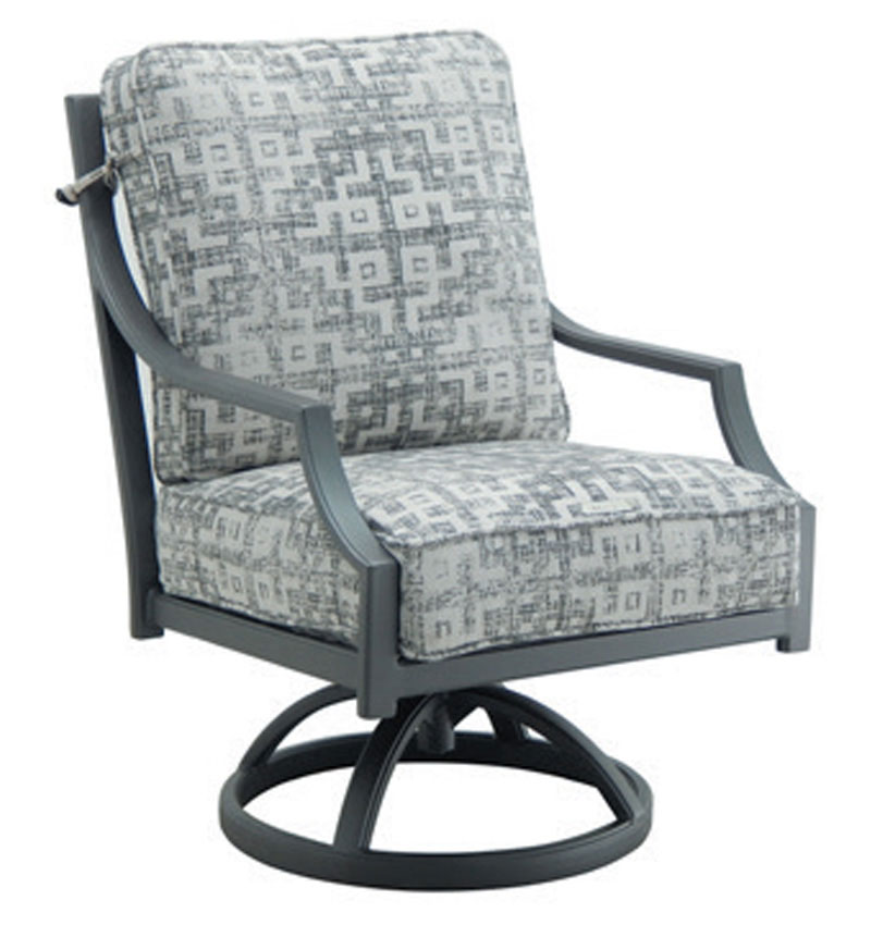 Castelle Lancaster Cushioned Swivel Rocker Dining Chair