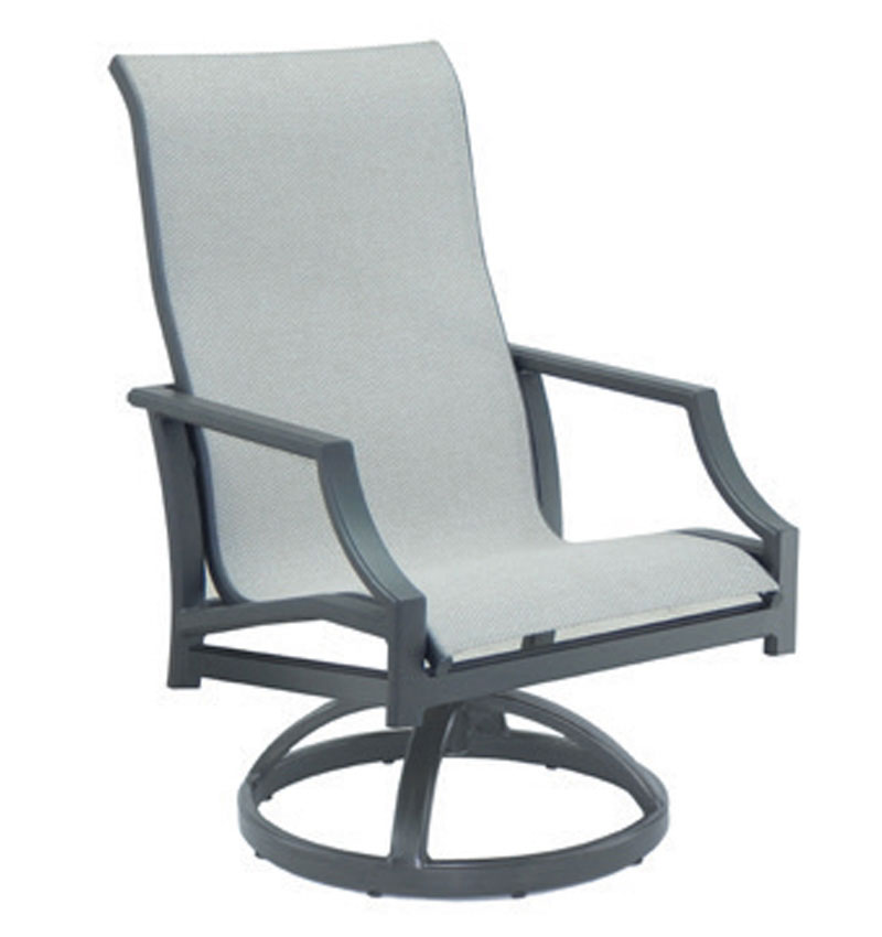 Castelle Lancaster Sling Swivel Rocker Dining Chair