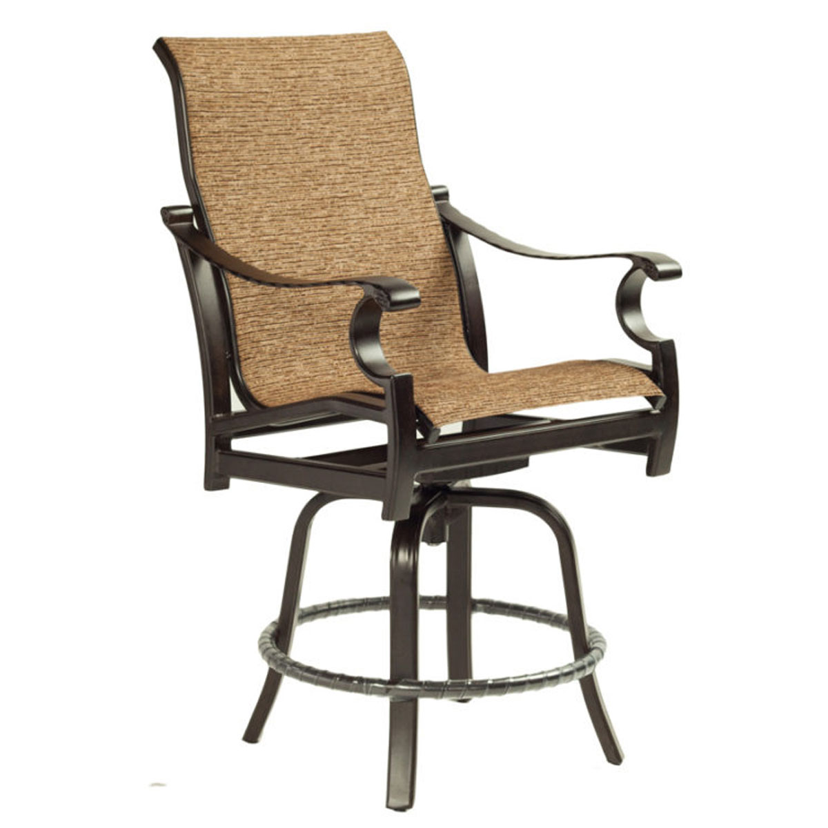 Castelle Monterey High Back Sling Swivel Counter Stool