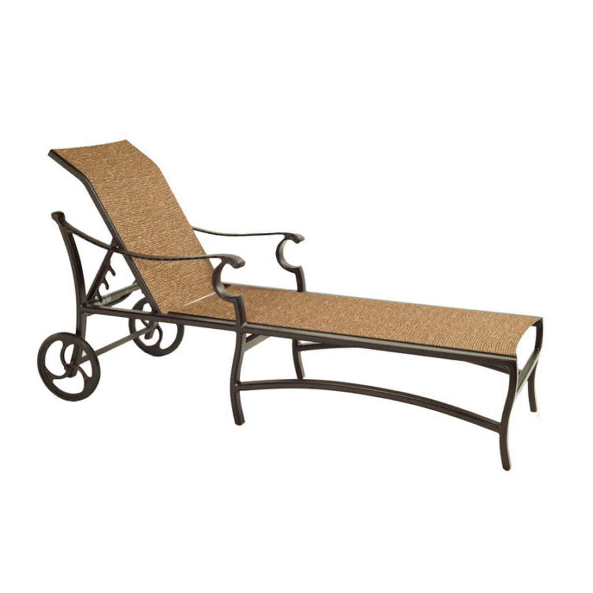 Castelle Monterey Adjustable Sling Chaise Lounge with Wheels