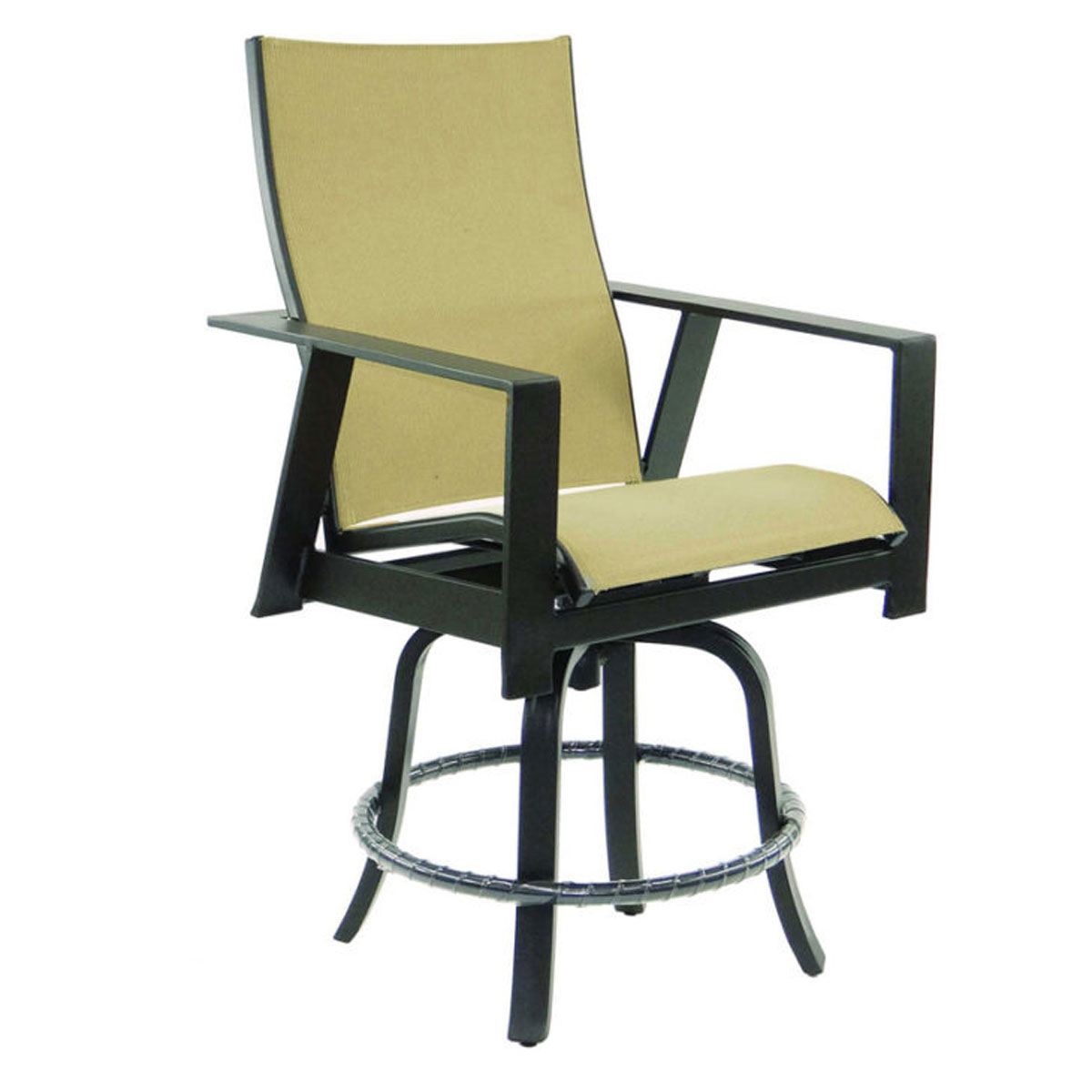 Castelle Trento High Back Sling Swivel Counter Stool