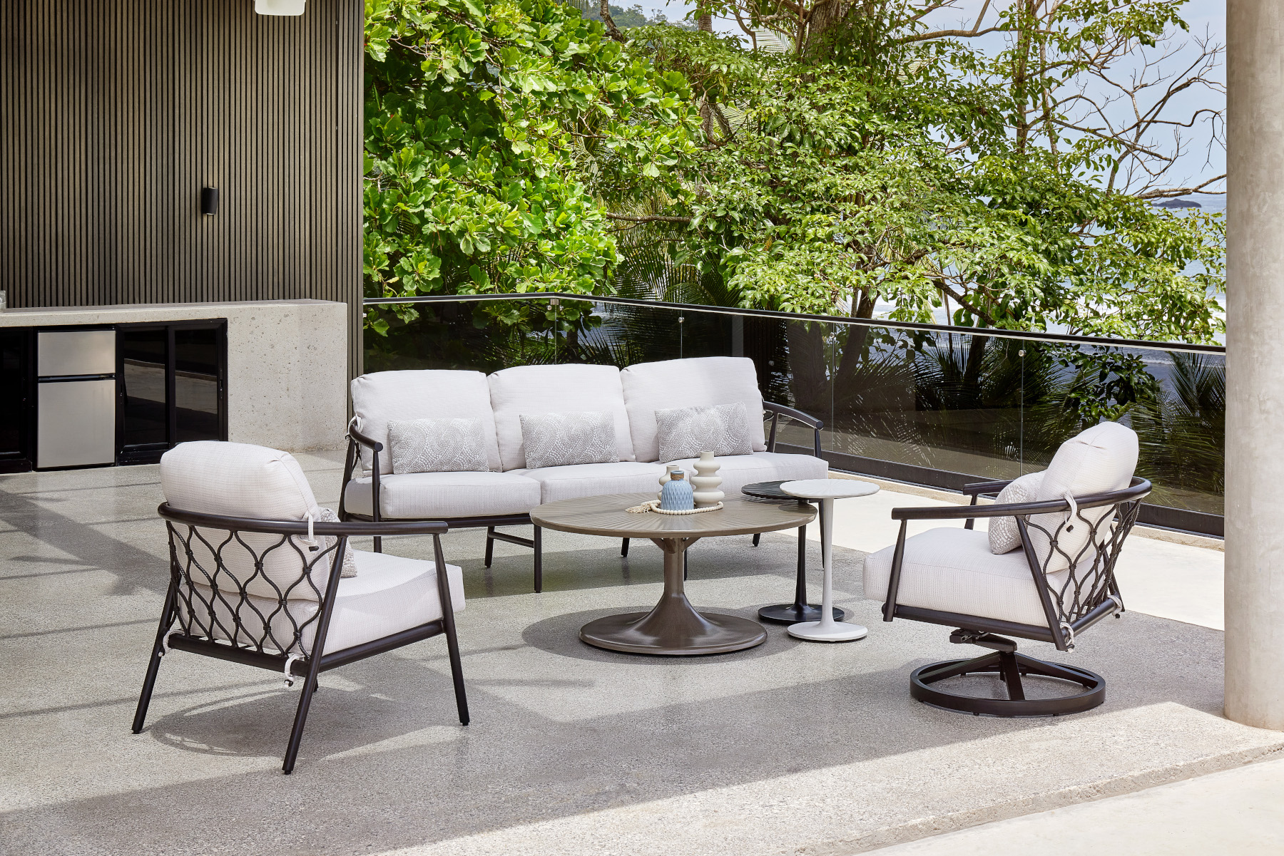 Cordell Cushion Seating with Tulip Occasional Tables