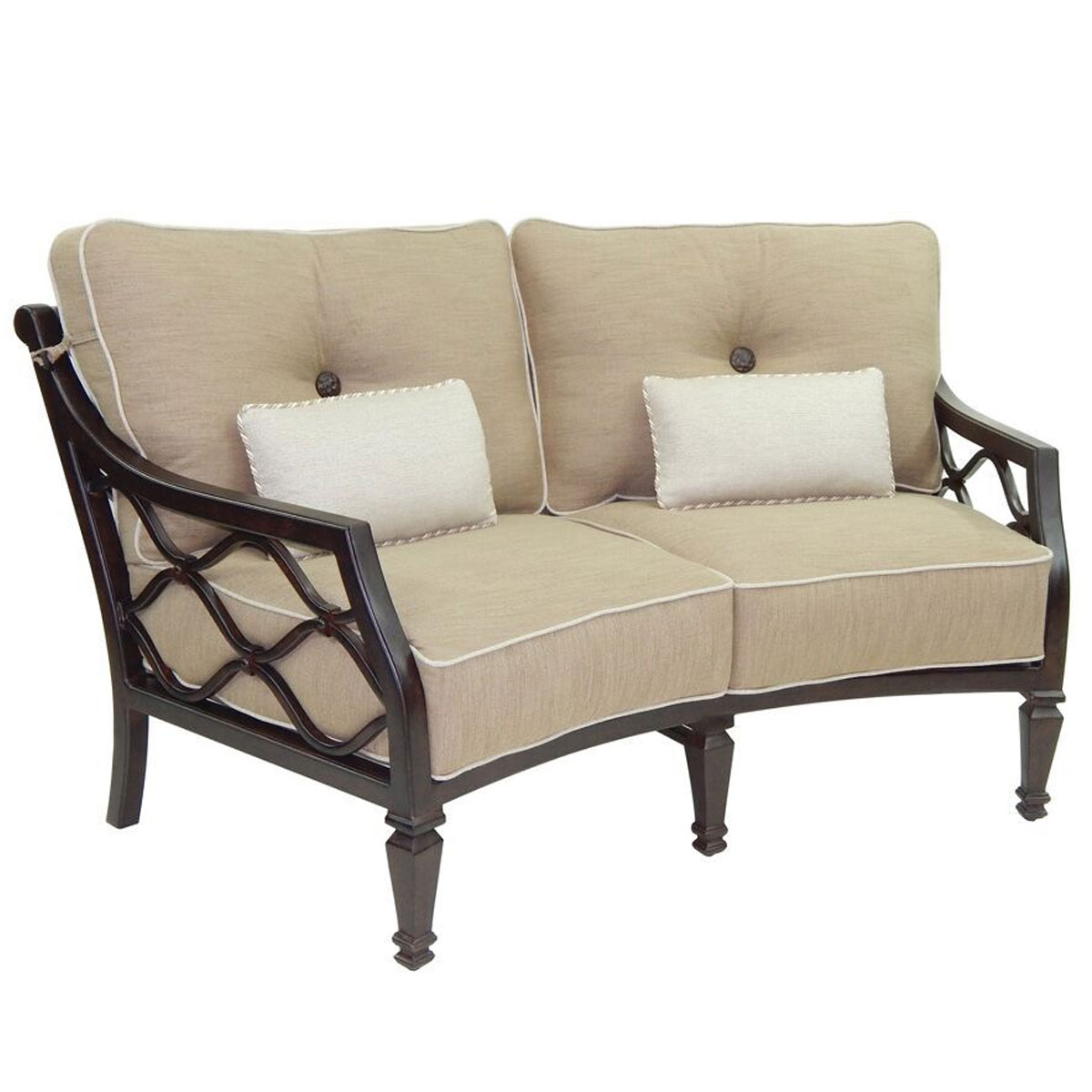 Castelle Villa Bianca Cushioned Crescent Loveseat