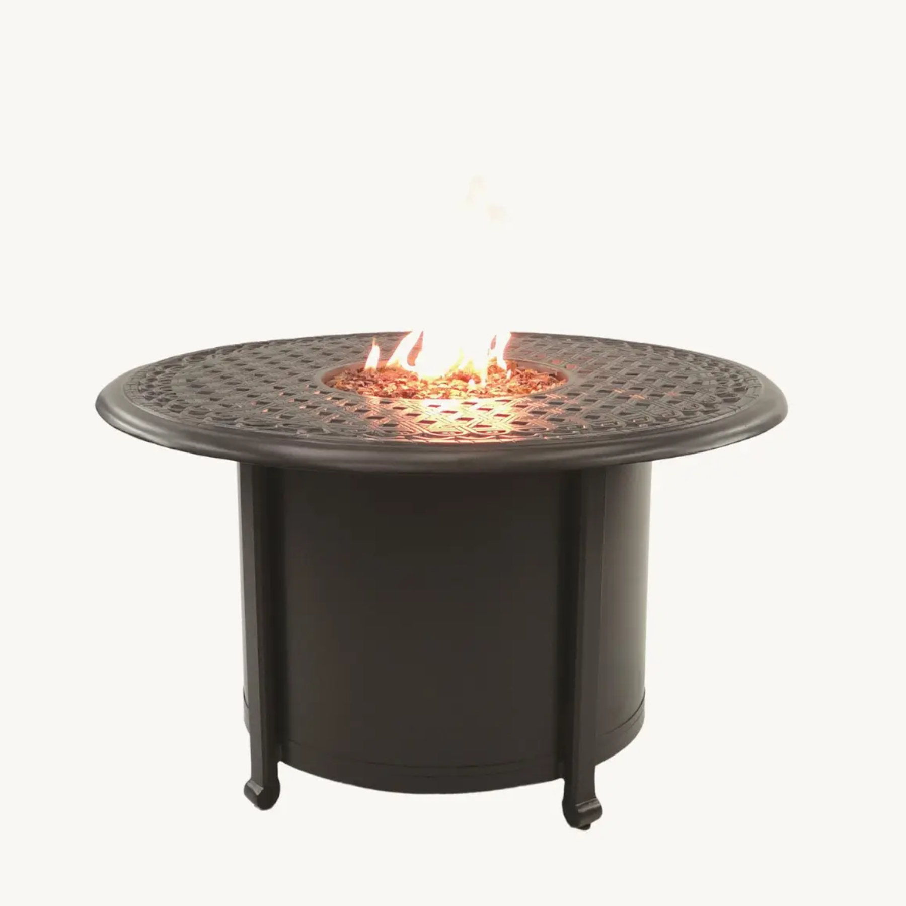 Vintage 38" Round Coffee Table with Firepit