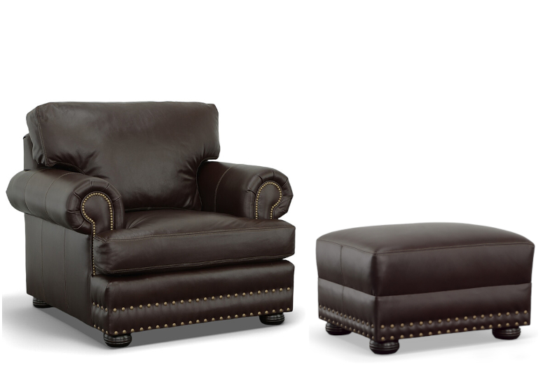 Tahoe Chair & Ottoman by CC Leather