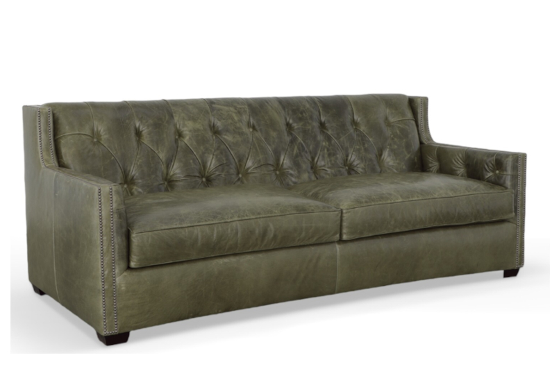 Adler Sofa by CC Leather shown in Mt. Blanc Fatigue