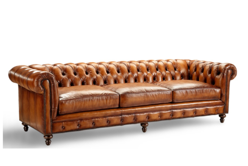 Bradley Sofa by CC Leather shown in Mt. Blanc Chianti (Grade D)