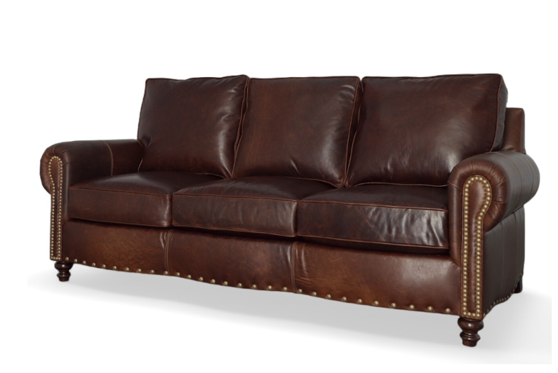 Hampton Sofa by CC Leather shown in Berkshire Bourbon