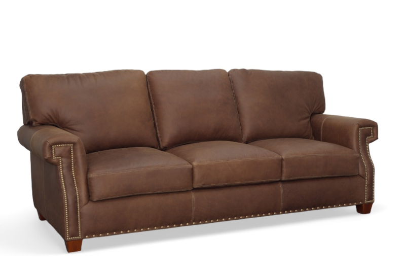 Hancock Sofa by CC Leather shown in Dixieland Tobacco.