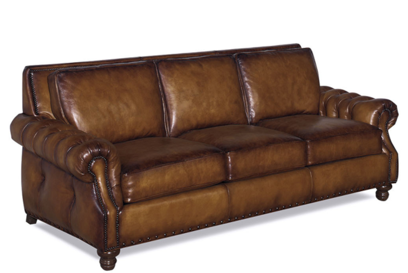 London Sofa by CC Leather shown in Torro Saddle