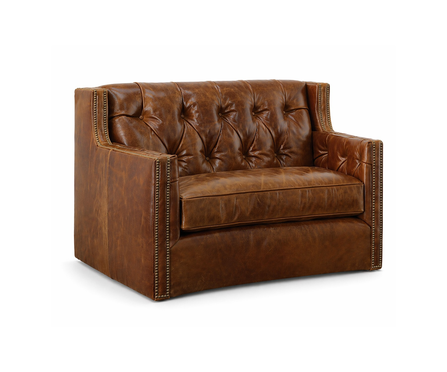 Adler Chair & Half by CC Leather Shown in Cambridge Sycamore