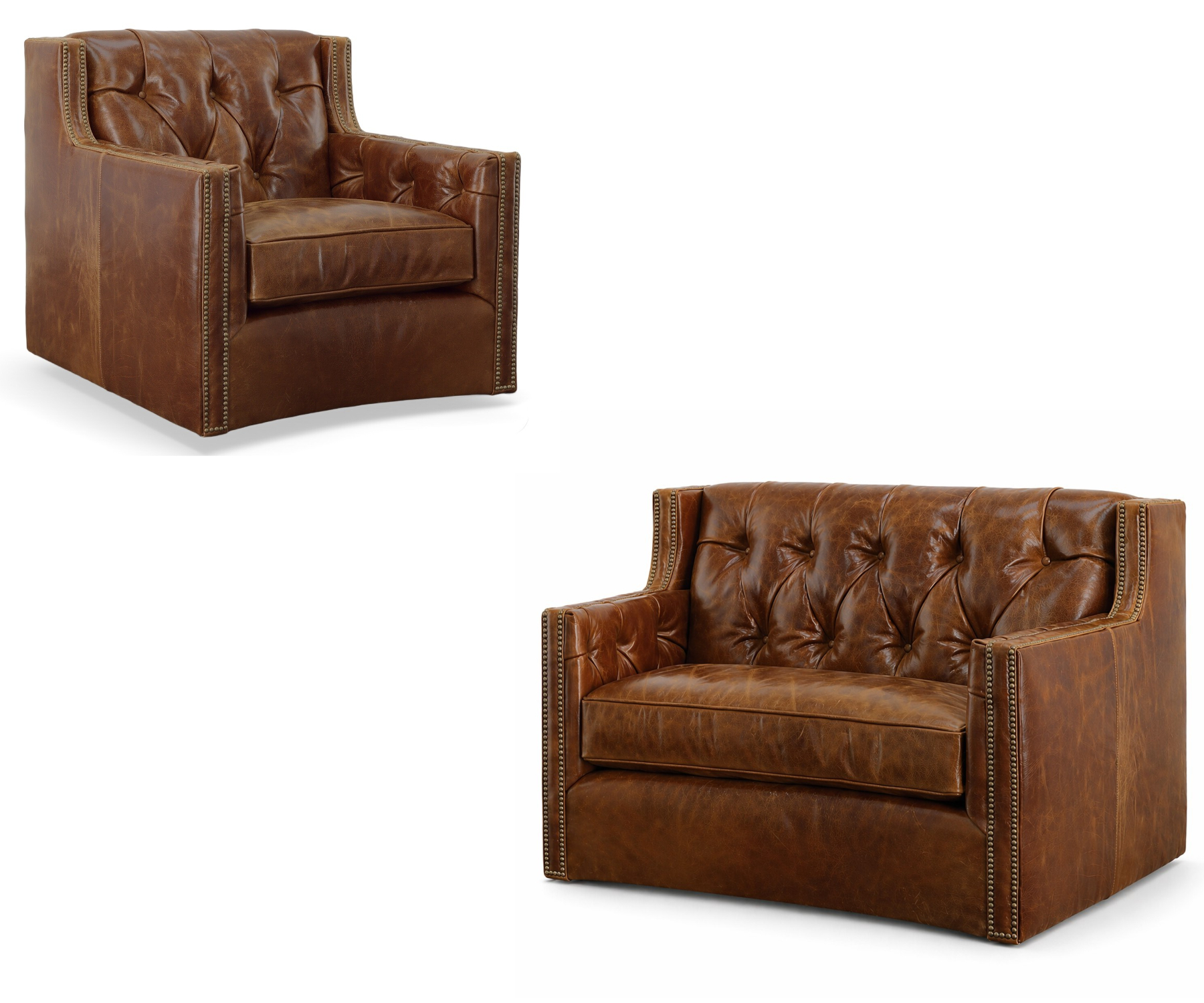 Adler Swivel Chair & Chair & Half by CC Leather