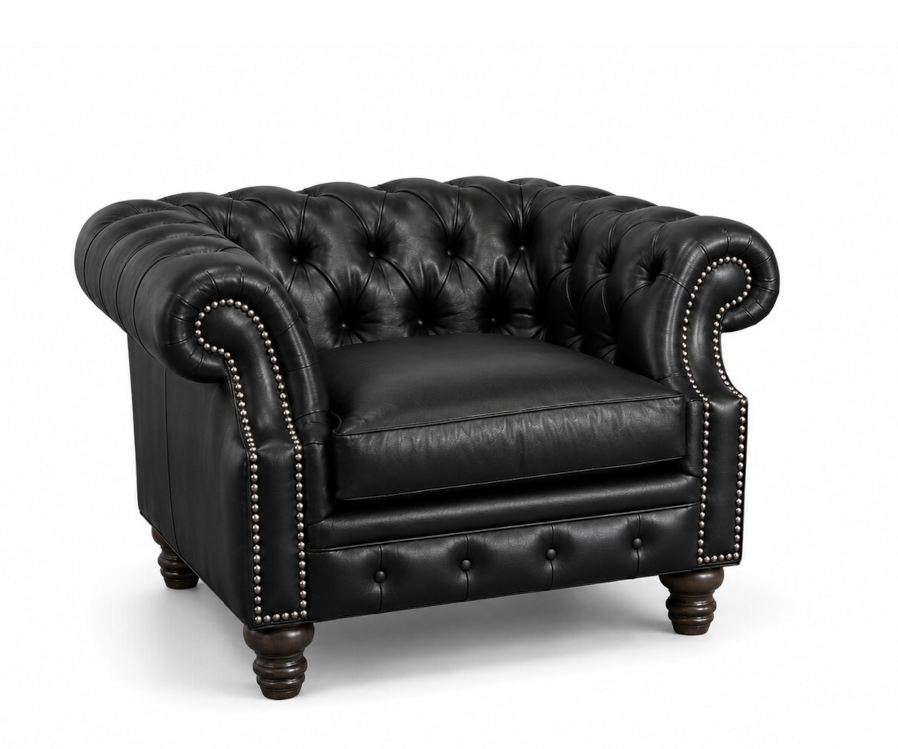 Baron Chair by CC Leather Shown in Buckingham Black