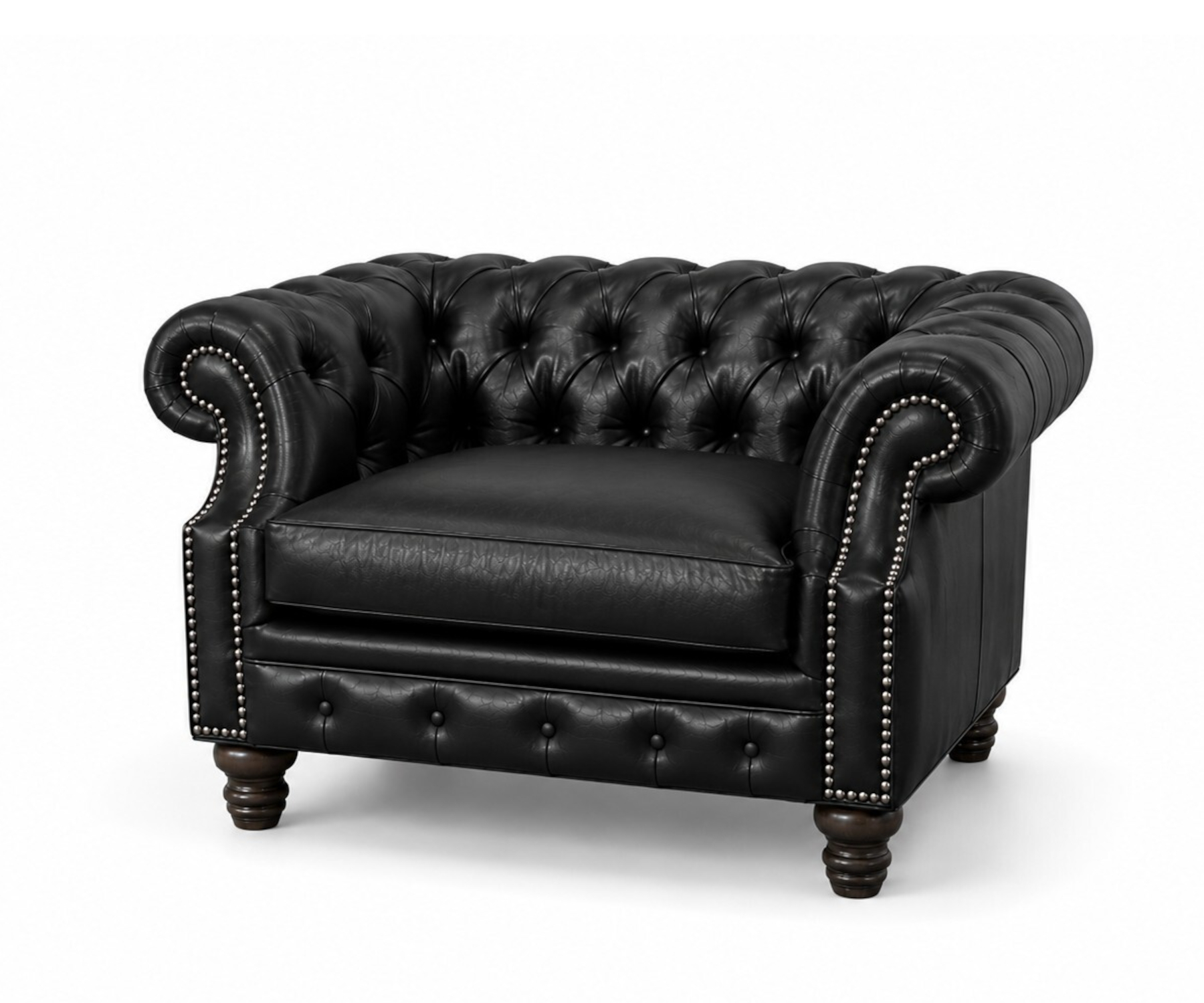Baron Chair & Half by CC Leather Shown in Buckingham Black
