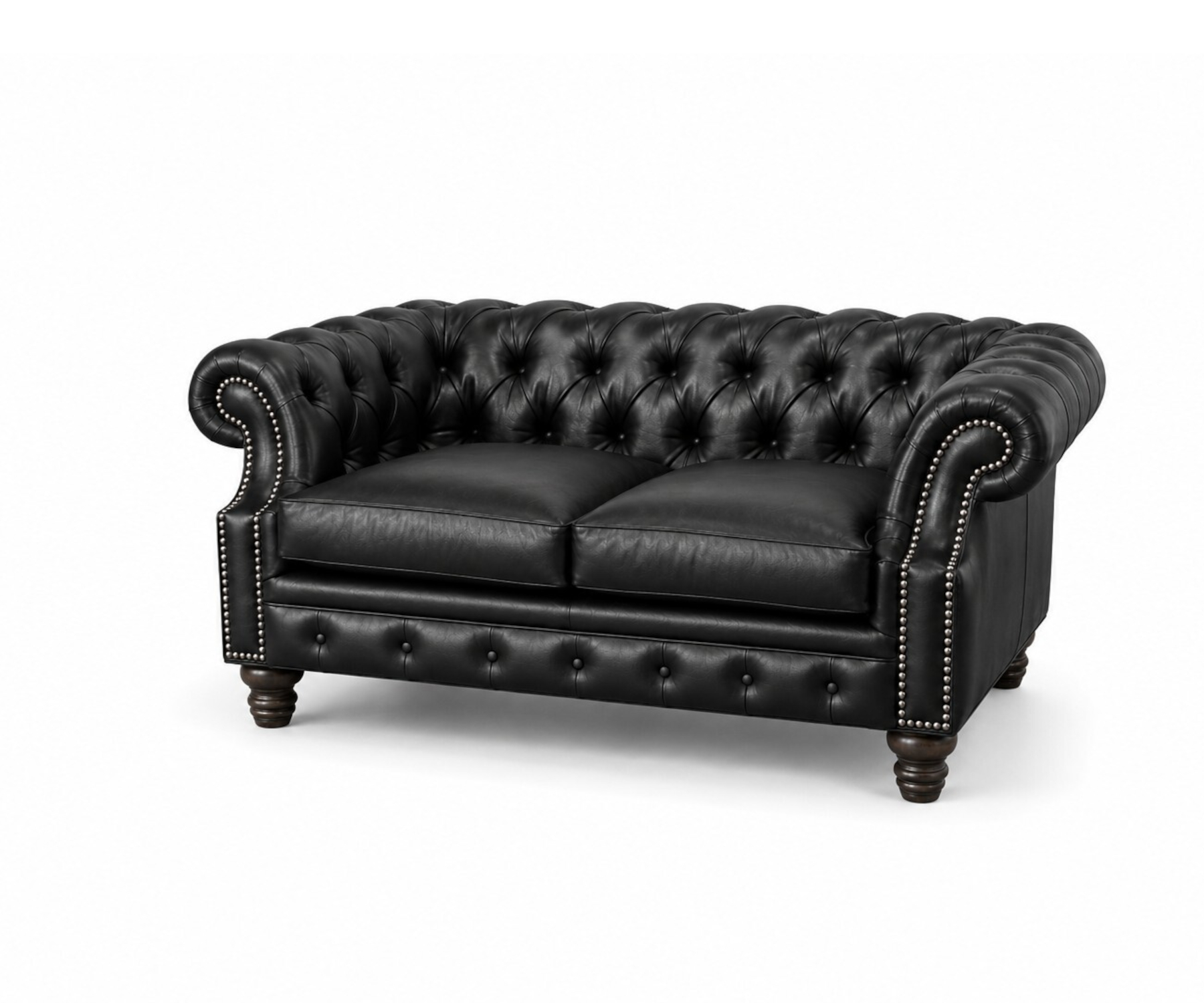 Baron Loveseat by CC Leather shown in Buckingham Black.