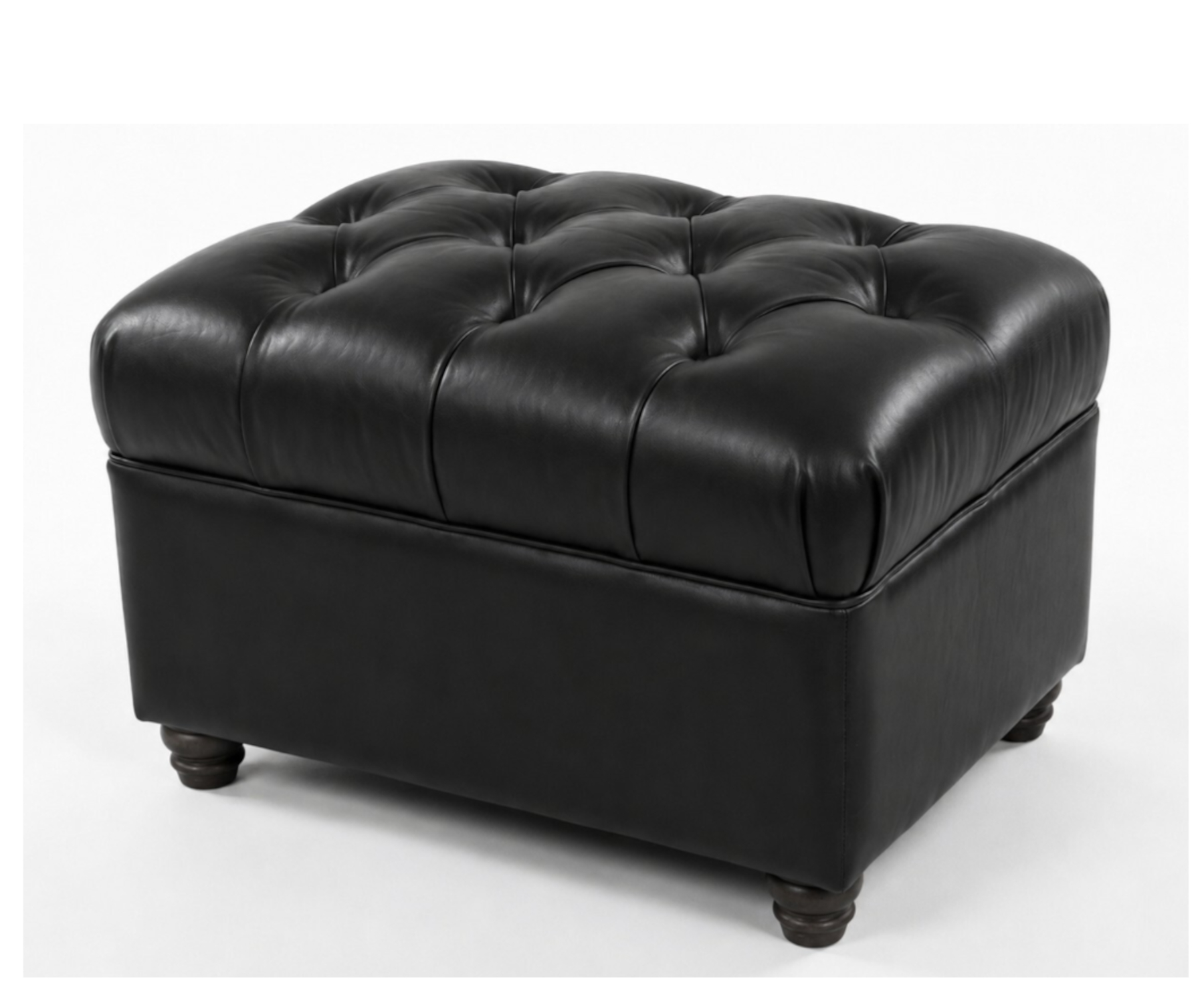 Baron Ottoman by CC Leather Shown in Buckingham Black