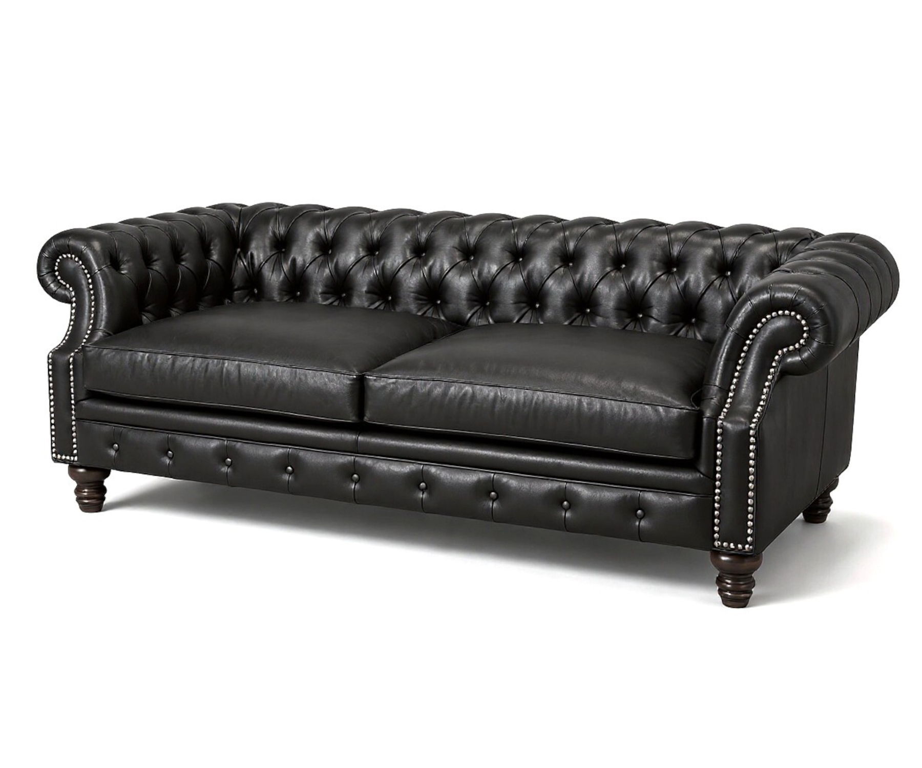 Baron Sofa by CC Leather shown in Buckingham Black.