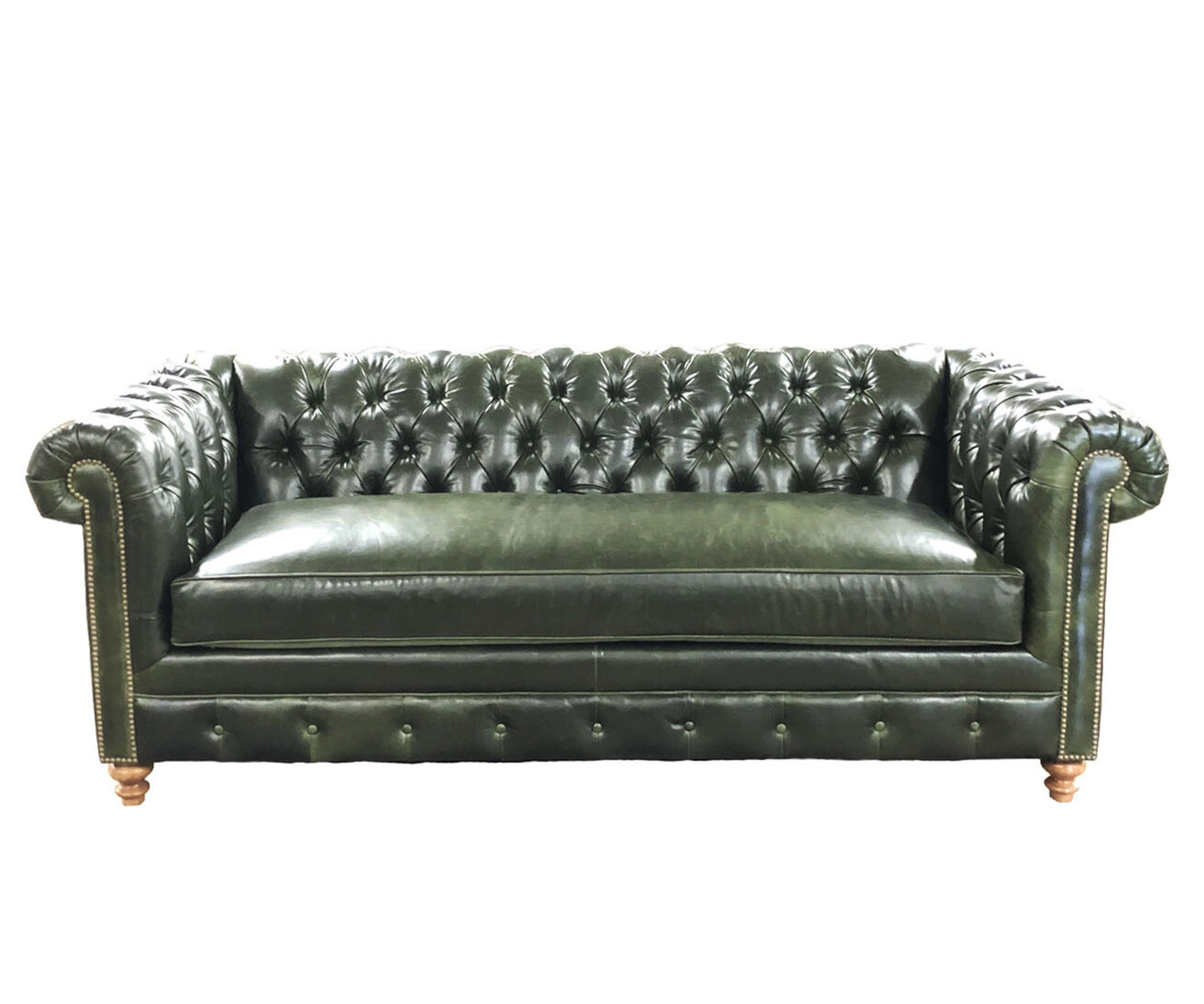 Birmingham Sofa with Bench Seat by CC Leather Shown in Mt. Blanc Winterpine