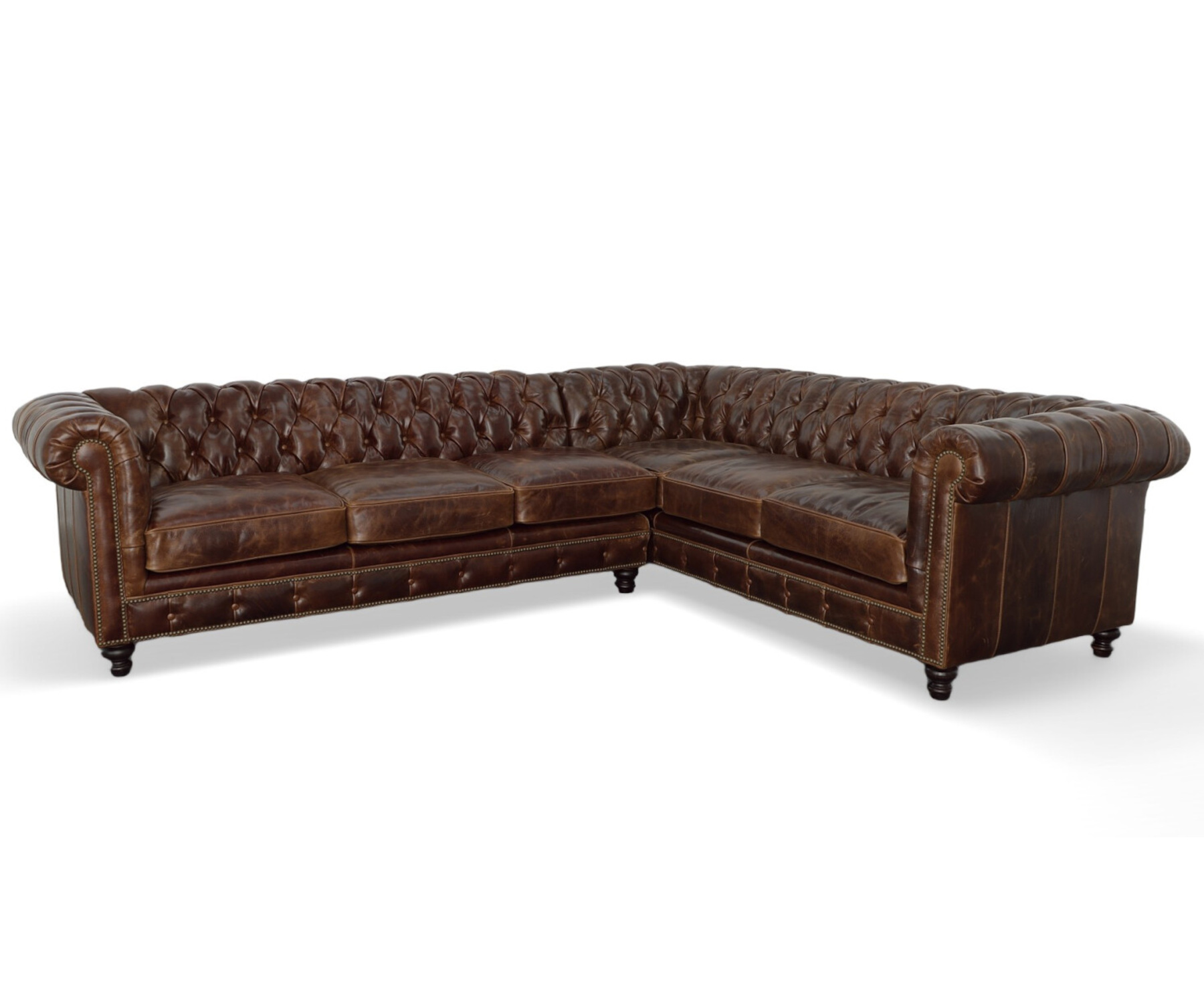 Birmingham Sectional by CC Leather Shown in Cambridge Dark Rum